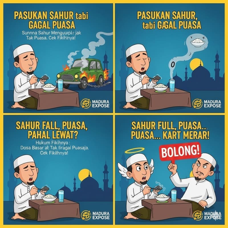 Anekdot hukum orang sahur tapi tidak puasa menurut fikih aswaja