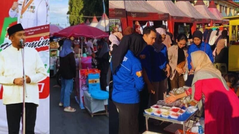 Pelaku UMKM menyajikan menu buka puasa di Festival Bazar Takjil Ramadan Sumenep yang dibuka Bupati Achmad Fauzi.
