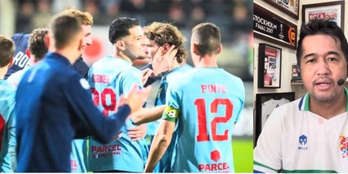 Kolase Bung Harpa Parlemen Garuda dan Selebrasi Gol Justin Hubner Fortuna Sittard