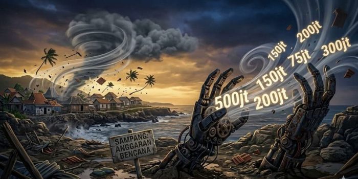 Kondisi Pasca Angin Kencang di Desa Rabasan Sampang Proses evakuasi rumah ambruk di Camplong Sampang oleh tim BPBD.