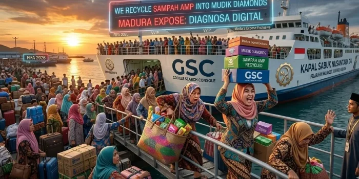 persiapan-mudik-lebaran-2026-madura-kapal-kalianget Kapal Sabuk Nusantara 74 di Pelabuhan Kalianget Sumenep dan gerbang Jembatan Suramadu.